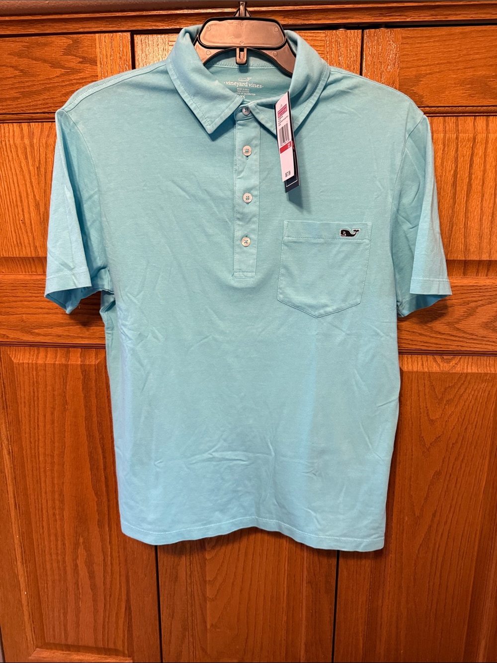 Vineyard Vines Menโs Aqua Pocket Polo-Size: XS/NWT